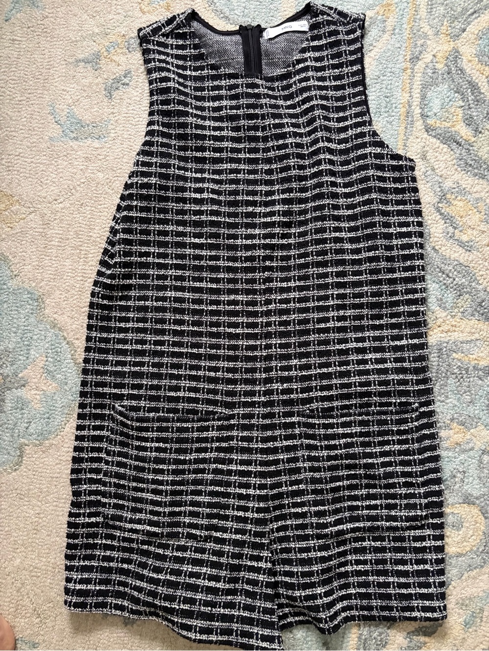 Mango Black and White Tweed Romper